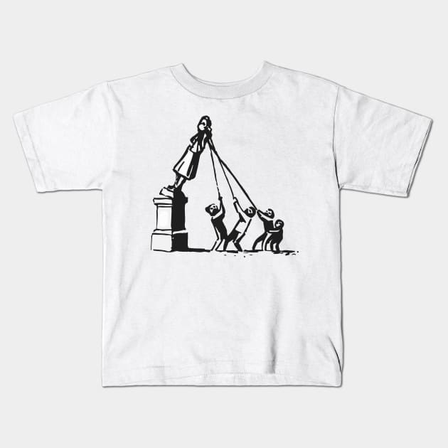 BANKSY Edward Colston Protesters Kids T-Shirt by inkstyl